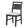 Saby Dining Side Chair Set of 2- White Padded Seat- Black Frame