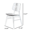 Scar Dining Side Chair Set of 2- Dark Gray Seat- Walnut Brown Wood