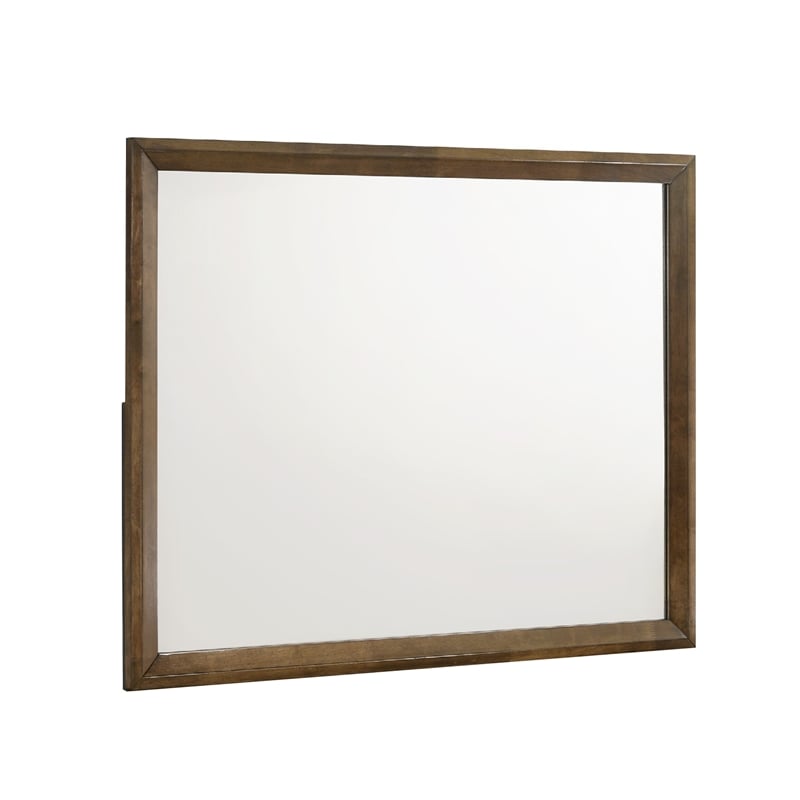 Lary Dresser Mirror- 45 Inch Rectangular Frame- Walnut Brown Okume Veneer