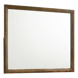 Lary Dresser Mirror- 45 Inch Rectangular Frame- Walnut Brown Okume Veneer