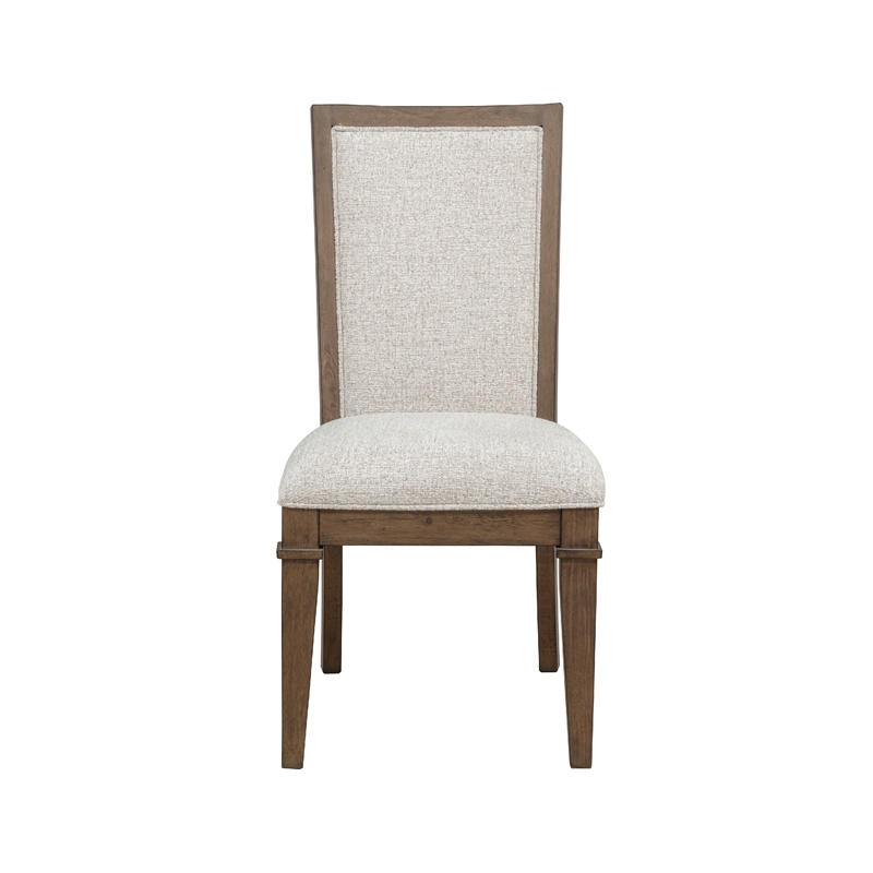 Henry Dining Side Chair Set of 2- Beige Polyester- Vintage Mocha Brown