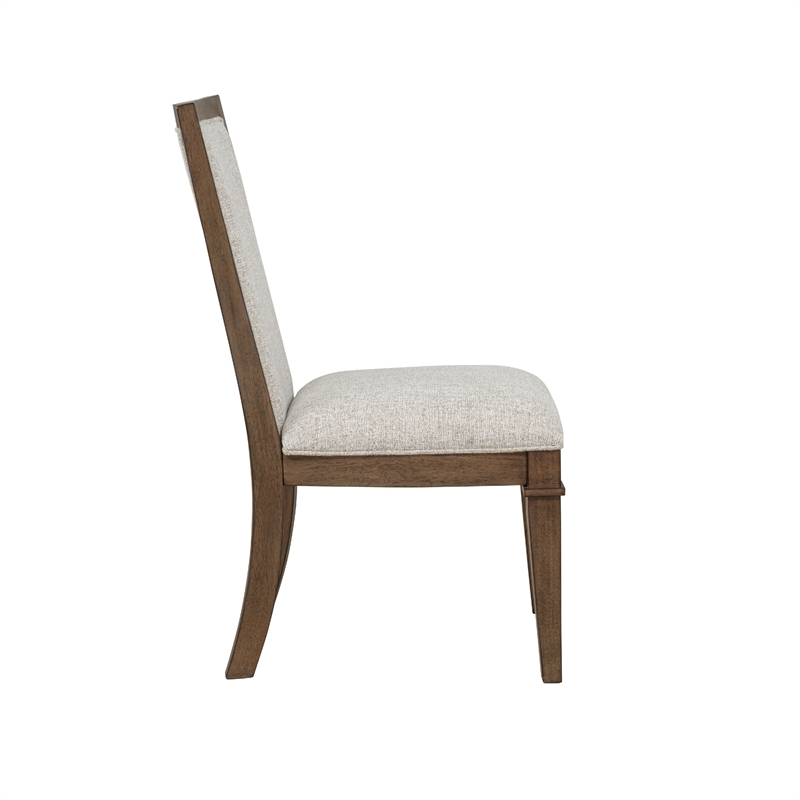 Henry Dining Side Chair Set of 2- Beige Polyester- Vintage Mocha Brown