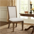 Henry Dining Side Chair Set of 2- Beige Polyester- Vintage Mocha Brown