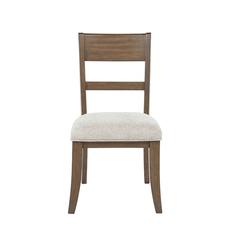 Henry Dining Side Chair Set of 2- Slat Back- Vintage Mocha Brown & Beige