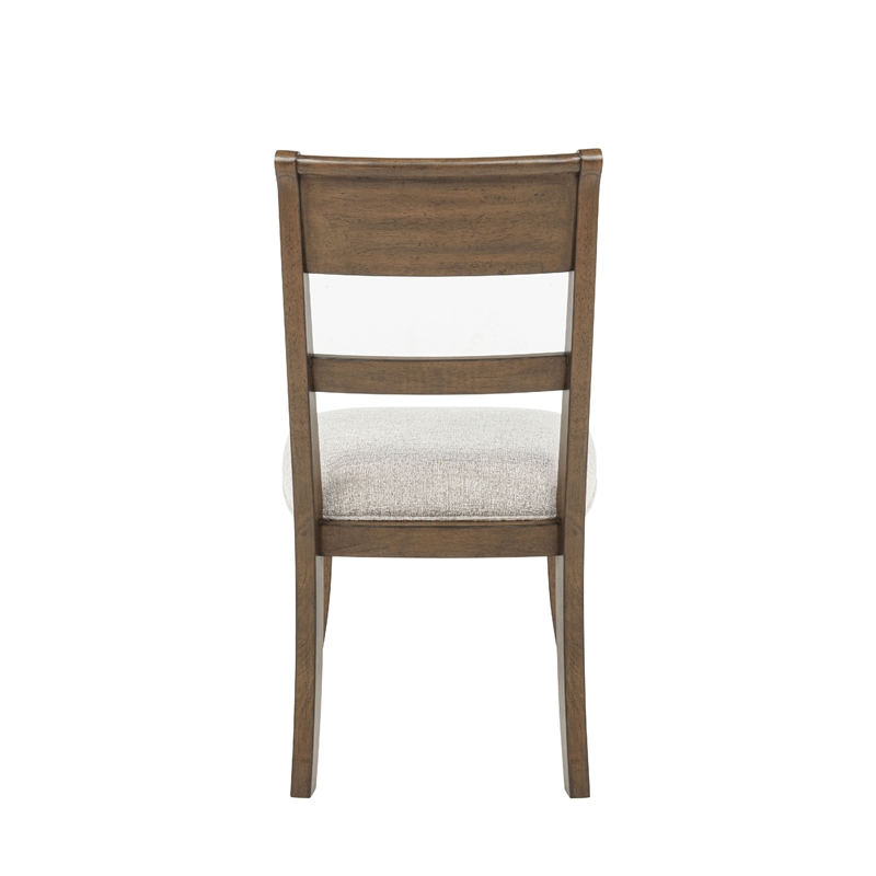 Henry Dining Side Chair Set of 2- Slat Back- Vintage Mocha Brown & Beige