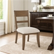 Henry Dining Side Chair Set of 2- Slat Back- Vintage Mocha Brown & Beige