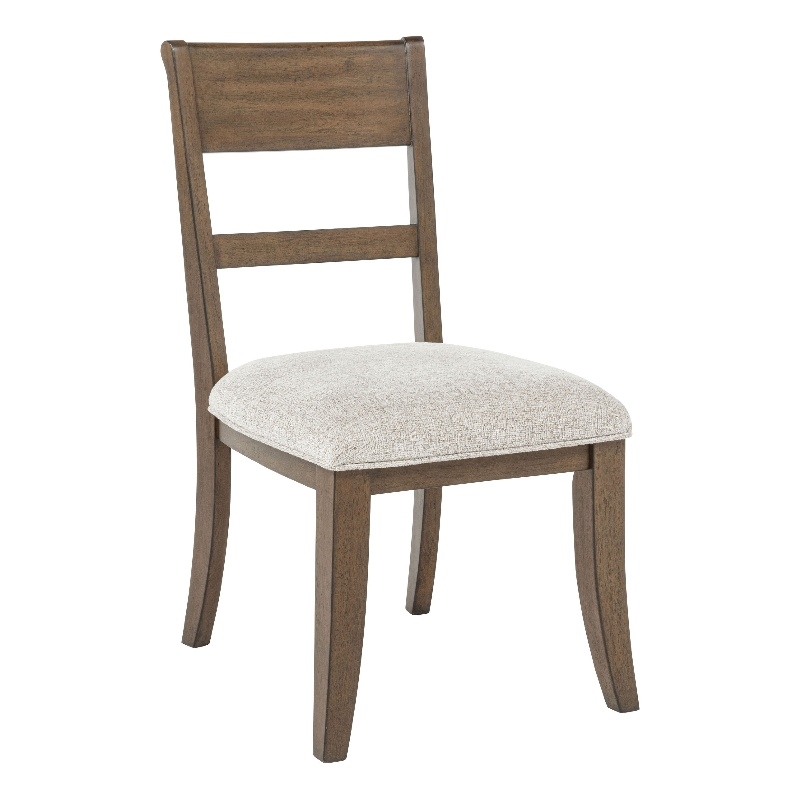 Henry Dining Side Chair Set of 2- Slat Back- Vintage Mocha Brown & Beige