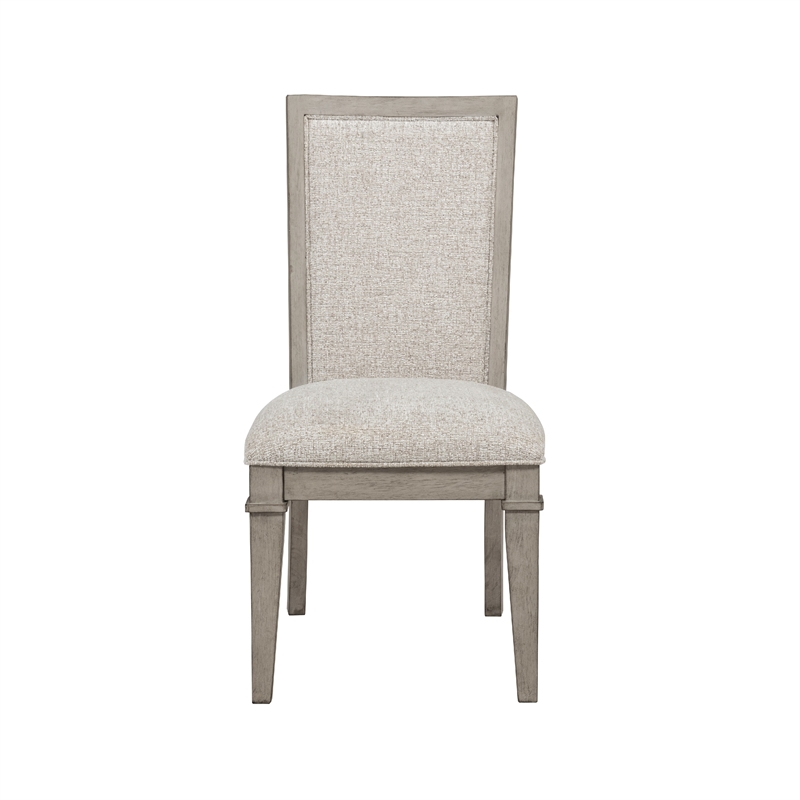 Henry Dining Side Chair Set of 2- Beige Polyester- Vintage Light Cream
