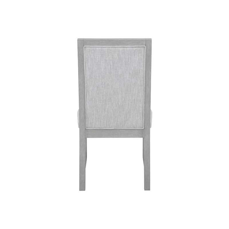 Ion Dining Side Chair Set of 2- Mist Gray Polyester & Solid Rubberwood