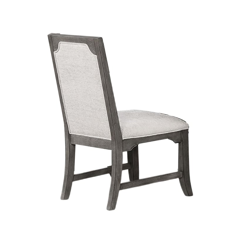 Leslee Dining Side Chair Set of 2- Gray Polyester- Sculpted Tall Back