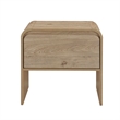 Maria Bedside Table Nightstand- 2 Drawers- Natural Beige Waterfall Edges