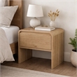 Maria Bedside Table Nightstand- 2 Drawers- Natural Beige Waterfall Edges