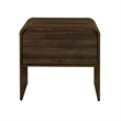 Maria Bedside End Table- 2 Drawers- Walnut Brown Waterfall Edges