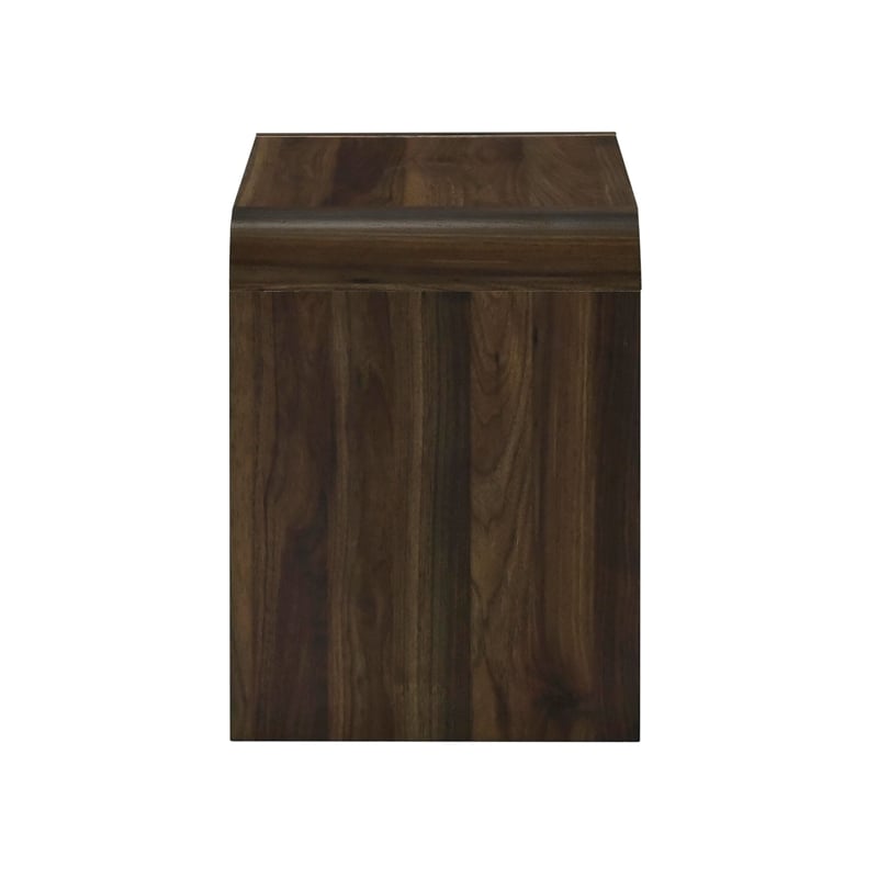 Maria Bedside End Table- 2 Drawers- Walnut Brown Waterfall Edges