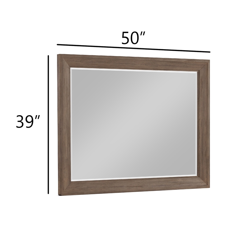 Henry Dresser Mirror- Vintage Mocha Brown- Picture Frame Molding- 39x50