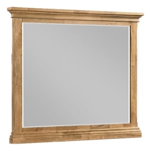 Seny Dresser Mirror- Crown Molding- Honey Brown Rubberwood- 33x48