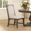 Leslee Dining Armchair Set of 2- Gray Polyester- Sculpted Tall Back