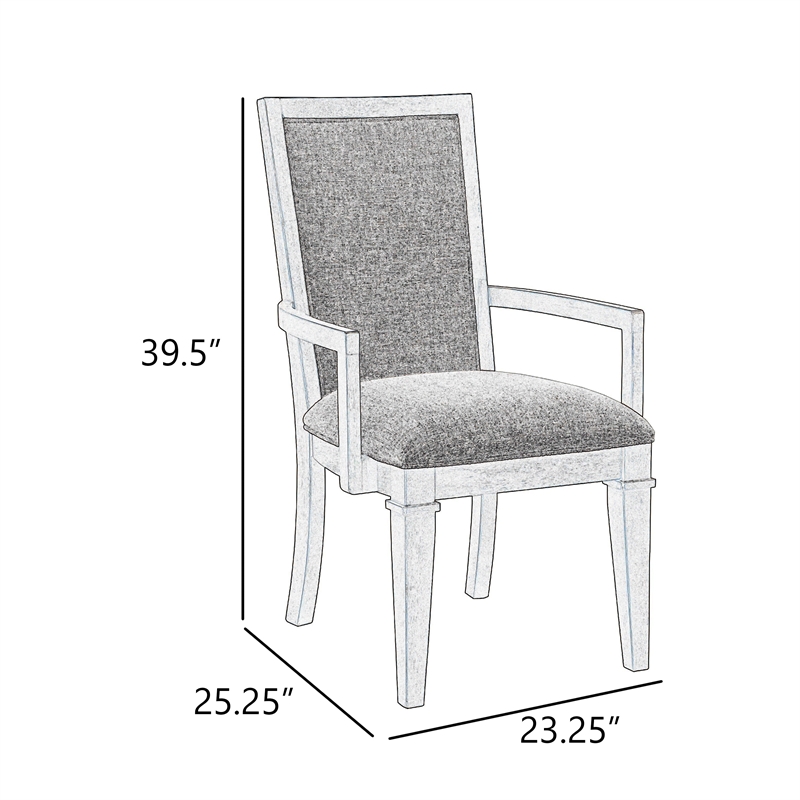 Henry Dining Chair Set of 2- Beige Polyester- Vintage Light Cream