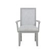 Ion Dining Armchair Set of 2- Padded Polyester Seat- Mist Gray Wood