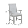 Ion Dining Armchair Set of 2- Padded Polyester Seat- Mist Gray Wood