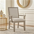 Ion Dining Armchair Set of 2- Padded Polyester Seat- Mist Gray Wood