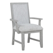 Ion Dining Armchair Set of 2- Padded Polyester Seat- Mist Gray Wood