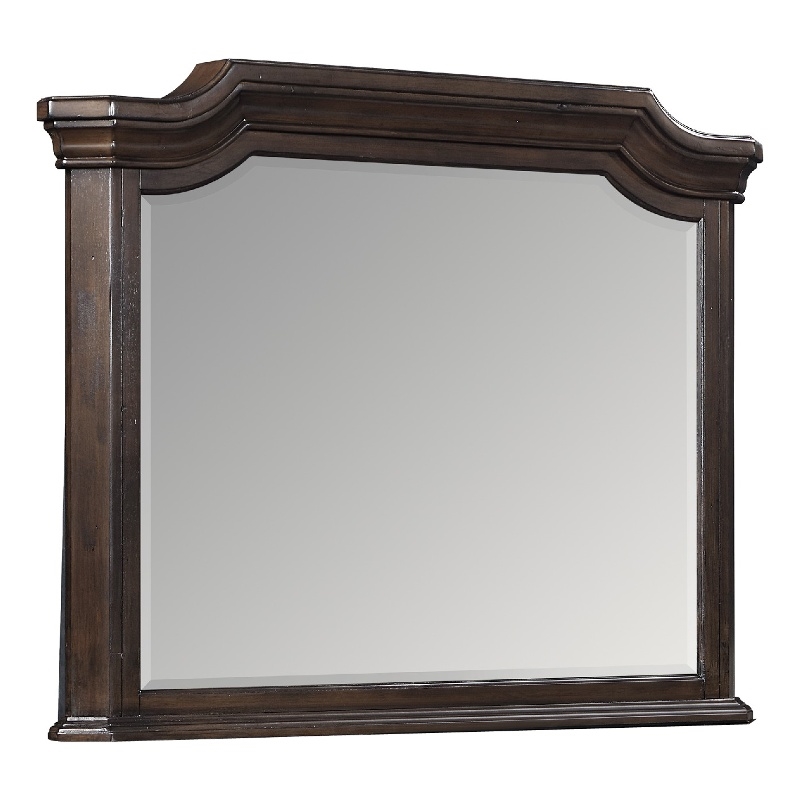 Lynda Dresser Mirror- 44 Inch Low Distortion- Walnut Brown Crown Molding
