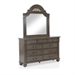 Recus 4pc Queen Bedroom Set with Carved Floral Details- Gray Wood