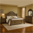 Recus 4pc Queen Bedroom Set with Carved Floral Details- Gray Wood