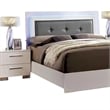 Gely 5pc Queen Bedroom Set- 2 Nightstands- Button Tufted- LED- Glossy White