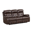 Kesy 2pc Manual Reclining Sofa and Loveseat Set- Brown Faux Leather