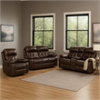 Kesy 3pc Manual Reclining Sofa- Loveseat and Chair Set- Brown Faux Leather