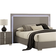 Suni 5pc Queen Bedroom Set w LED Headboard- Light Taupe Gray- Tall Dresser