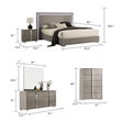 Suni 5pc Queen Bedroom Set w LED Headboard- Light Taupe Gray- Tall Dresser