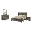 Bry 4pc Farmhouse Queen Complete Bedroom Set- Rustic Gray