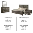 Bry 5pc Farmhouse Queen Complete Bedroom Set- Rustic Gray- 2 Nightstands