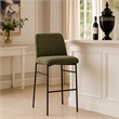 Ery Bar Height Chair Set of 2- Green Cushions- Black Metal Frame