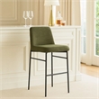 Ery Bar Height Chair Set of 2- Green Cushions- Black Metal Frame