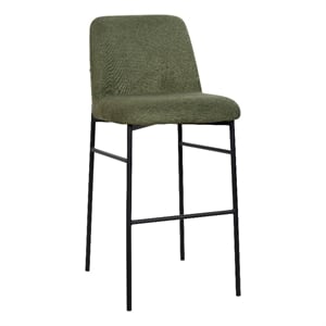 Ery Bar Height Chair Set of 2- Green Cushions- Black Metal Frame