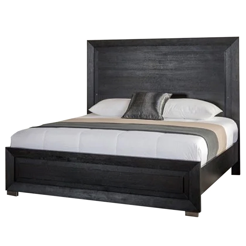 Ashen 4 Piece Queen Bedroom Set- LED Headboard and USB Ports- Black