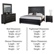 Ashen 4 Piece Queen Bedroom Set- LED Headboard and USB Ports- Black
