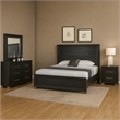 Ashen 4 Piece Queen Bedroom Set- LED Headboard and USB Ports- Black
