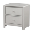Broy 4pc Queen Bedroom Set w LED Bookcase Headboard- Mirror- Silver