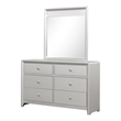 Broy 4pc Queen Bedroom Set w LED Bookcase Headboard- Mirror- Silver