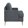Cole Accent Chair- Dark Gray Chenille- Track Arms- Gold Metal Legs