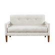 Bei Loveseat- Beige Chenille Cushion- Walnut Brown Solid Wood- 55 Inch