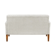 Bei Loveseat- Beige Chenille Cushion- Walnut Brown Solid Wood- 55 Inch