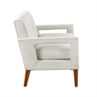 Bei Loveseat- Beige Chenille Cushion- Walnut Brown Solid Wood- 55 Inch