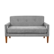 Bei Loveseat- Gray Chenille Cushion- Walnut Brown Solid Wood- 55 Inch