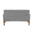 Bei Loveseat- Gray Chenille Cushion- Walnut Brown Solid Wood- 55 Inch